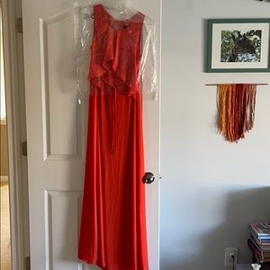 BrandNew BCBGMaxazria Coral Cutout Back Maxi Dress